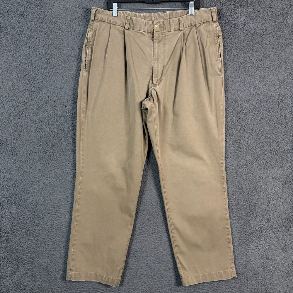 Bills Khakis Pants Mens 40 (Fits 36x30) Brown M2P Pleated Chinos Preppy Casual